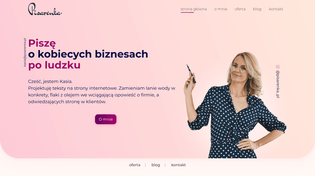 Strona dla copywriterki - budowanie zaufania